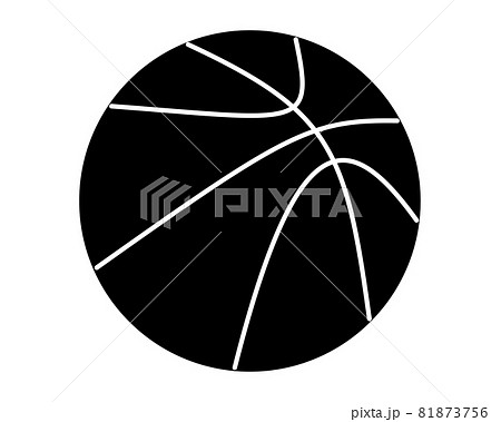 バスケットボール 白黒シルエットのイラスト素材