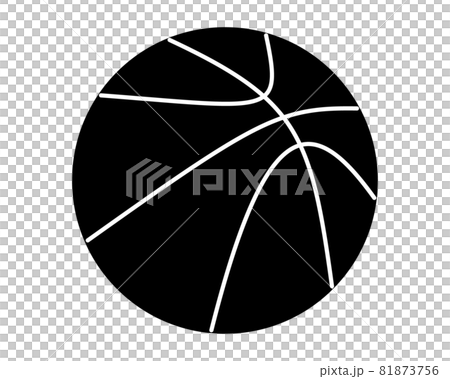 バスケットボール 白黒シルエットのイラスト素材