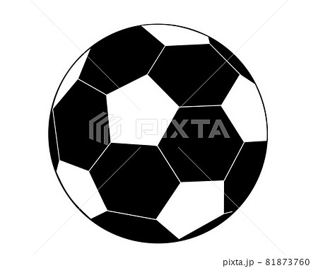 サッカーボール 白黒シルエットのイラスト素材