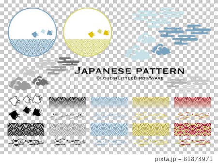 日本花紋(波/雲/鳥) 日本花紋(波/雲/鳥) 81873971