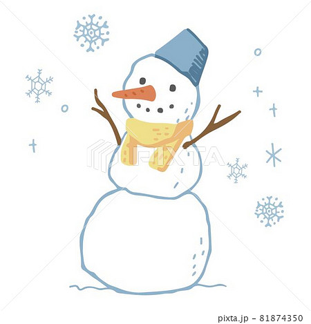 手描きスノーマンイラストのイラスト素材