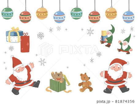 手描きクリスマスフレーム 81874356