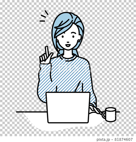 一位遠程工作的女性坐在辦公桌前,打開電腦,激發靈感 一位遠程工作的女性坐在辦公桌前,打開電腦,激發靈感 81874607