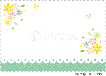 花のデザイン グリーティングカード レース風 グリーン 花のデザイン グリーティングカード レース風 グリーン 81874985