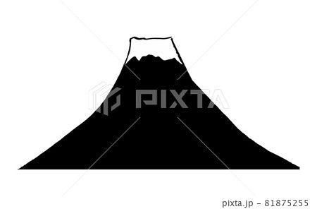 モノクロのシンプルな富士山のベクターイラストのイラスト素材