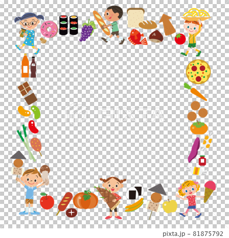 子供 食品 余白 イラスト 四角 子供 食品 余白 イラスト 四角 81875792