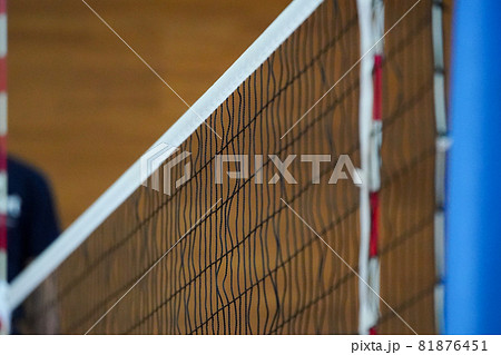 バレーボールのネット際に立つ審判 81876451