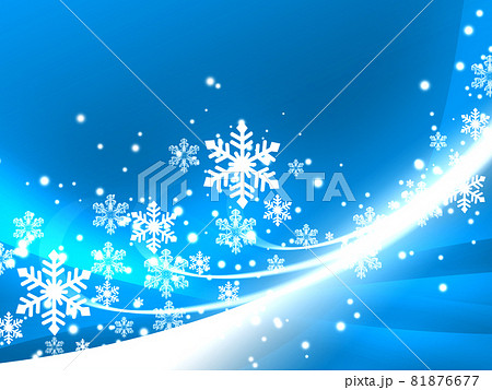 雪の結晶を配した吹雪のクリスマスのイラスト素材