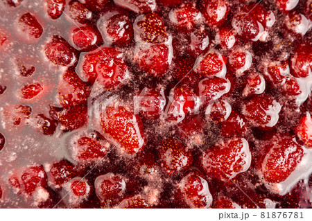 Boiling Homemade Strawberry jam. 81876781