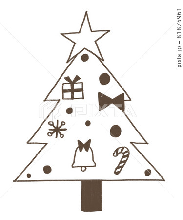 シンプルでかわいいクリスマスツリーのイラストのイラスト素材