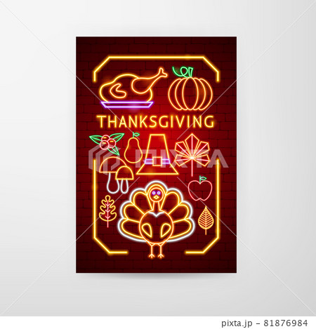 Thanksgiving Neon Flyer Thanksgiving Neon Flyer 81876984