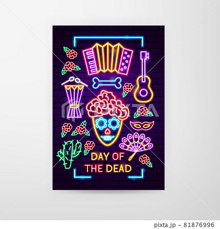 Day of the Dead Holiday Neon Flyer Day of the Dead Holiday Neon Flyer 81876996