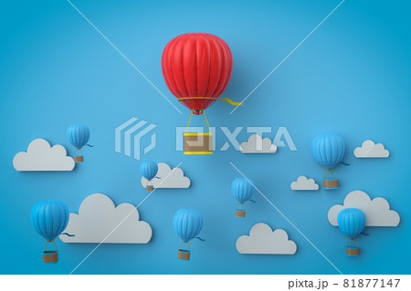 Leadership concept with hot air balloon above others 81877147