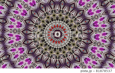 Purple repeating flower ornate mandala pattern background - abstract symmetrical ornament wallpaper graphic. Purple repeating flower ornate mandala pattern background - abstract symmetrical ornament wallpaper graphic. 81878537