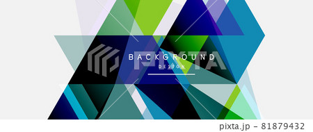 Mosaic triangles geometric background. Techno or business concept, pattern for wallpaper, banner, background, landing page 81879432