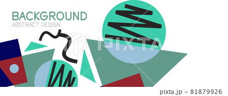 Abstract background. Blocks, lines, triangles, circles composition. Techno or business concept for wallpaper, banner, background, landing page 81879926