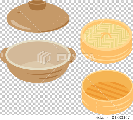 Earthenware pot and steamer with open lid Earthenware pot and steamer with open lid 81880307