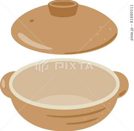 蓋を開けた土鍋 81880311