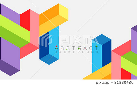 Abstract background. 3d cubes, cubic elements and blocks. Techno or business concept for wallpaper, banner, background, landing page 81880436