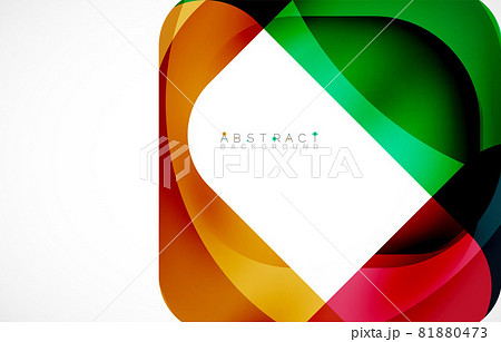 Minimal background. Abstract square shape with round corners created with wavy forms. Vector Illustration For Wallpaper, Banner, Background, Landing Page 81880473