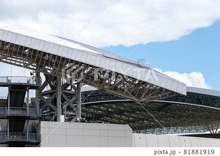 埼玉スタジアムの屋根の写真素材