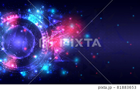 Futuristic Sci-Fi glowing HUD circle element. Abstract hi-tech background. Hologram polygon particle of head-up display interface. Virtual reality technology of computer engineer Futuristic Sci-Fi glowing HUD circle element. Abstract hi-tech background. Hologram polygon particle of head-up display interface. Virtual reality technology of computer engineer 81883653