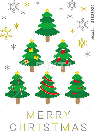 もみの木のツリークリスマスカード素材のイラスト素材 8129