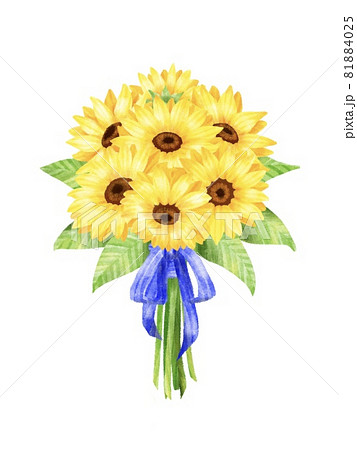 ひまわりのブーケのイラスト素材