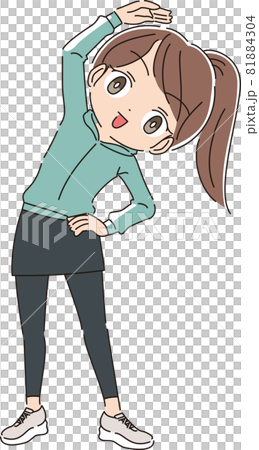 一個穿著運動服做準備運動的女人 一個穿著運動服做準備運動的女人 81884304