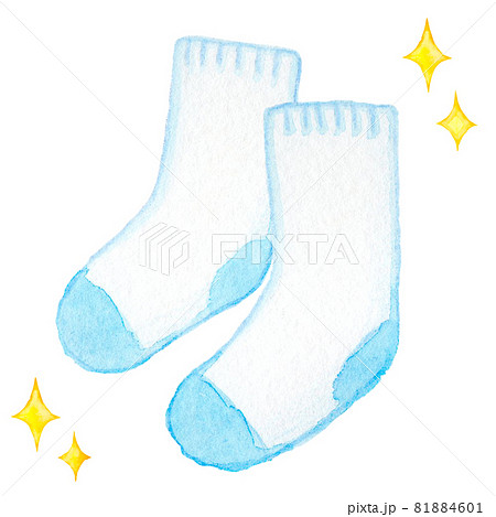清潔な白い靴下 手描き のイラスト素材