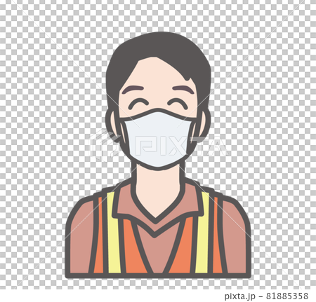 戴著面具的微笑建築工人的圖標 戴著面具的微笑建築工人的圖標 81885358