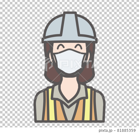 戴著面具的微笑建築工人的圖標 戴著面具的微笑建築工人的圖標 81885359