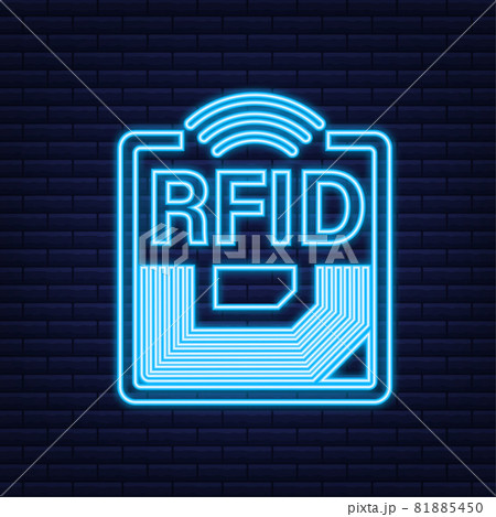 Rfid Radio Frequency Identification Neon のイラスト素材