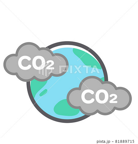 Co2による公害に関する地球のイラストのイラスト素材