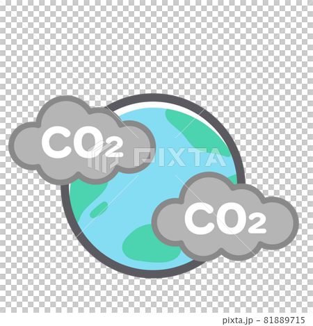 地球關於二氧化碳造成的污染的插圖 81889715