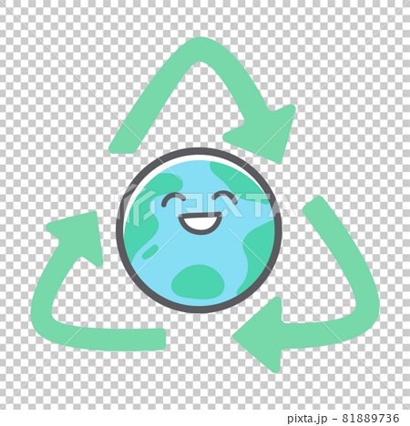 地球とリサイクルに関するイラストのイラスト素材