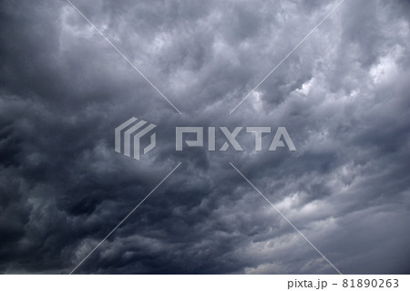 Storm hurricane blue leaden torn clouds on the horizon Storm hurricane blue leaden torn clouds on the horizon 81890263