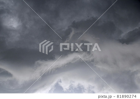 Storm hurricane blue leaden torn clouds on the horizon Storm hurricane blue leaden torn clouds on the horizon 81890274