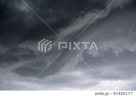 Storm hurricane blue leaden torn clouds on the horizon Storm hurricane blue leaden torn clouds on the horizon 81890277