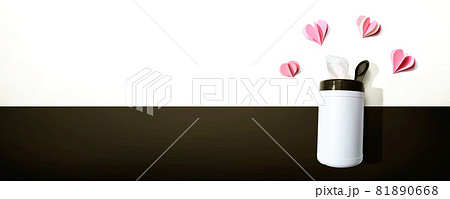 Sanitizer wipe with paper craft hearts 81890668