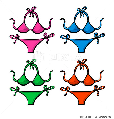 woman beach colorful swimwear 81890970