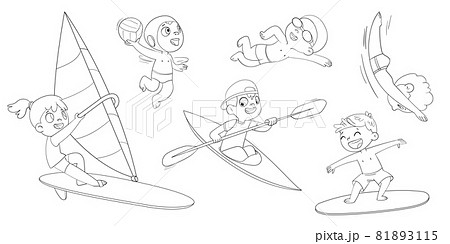 Water sports with children. Coloring book 81893115