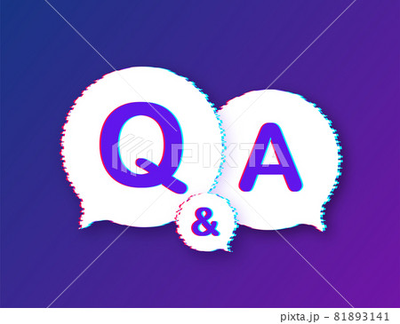 Question and Answer banner. Glitch icon. Megaphone banner. Web design. Vector stock illustration. Question and Answer banner. Glitch icon. Megaphone banner. Web design. Vector stock illustration. 81893141