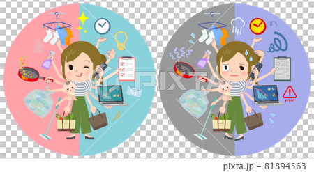 A set of casual fashion women who multitask in the office and private A set of casual fashion women who multitask in the office and private 81894563