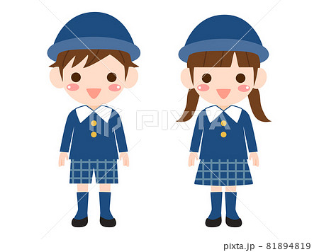男の子と女の子の園児 児童のイラストのセットのイラスト素材 男の子と女の子の園児 児童のイラストのセットのイラスト素材