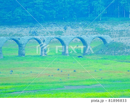 崩れた橋のイラスト素材 8163