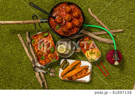 ミートボール料理　Italian food meatballs with tomato sauce 81897138