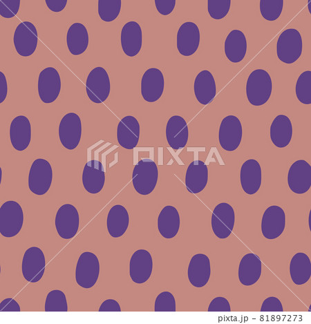 Polka Dot Hand Drawn Seamless Pattern. Abstract Vector Background in Contemporary Style. Simple Ovals and Ellipses 81897273
