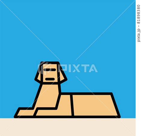 outline simplicity drawing of sphynx landmark front elevation view. outline simplicity drawing of sphynx landmark front elevation view. 81898380