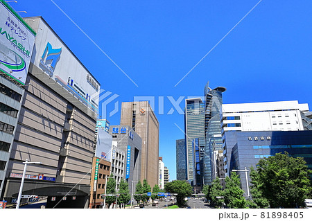 名古屋市中村区名駅 名駅南四丁目歩道橋 名駅通の風景 名古屋市中村区名駅 名駅南四丁目歩道橋 名駅通の風景 81898405